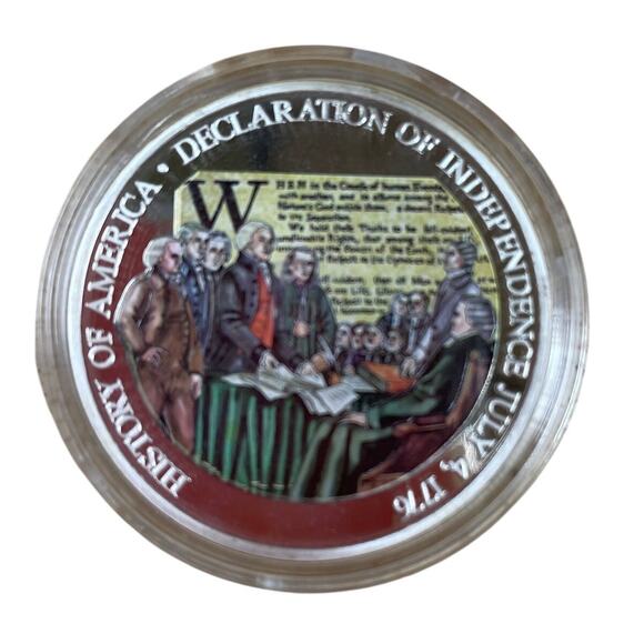American Mint Birth of Our Nation Declaration of Independence Colored Coin - Picture 2 of 3
